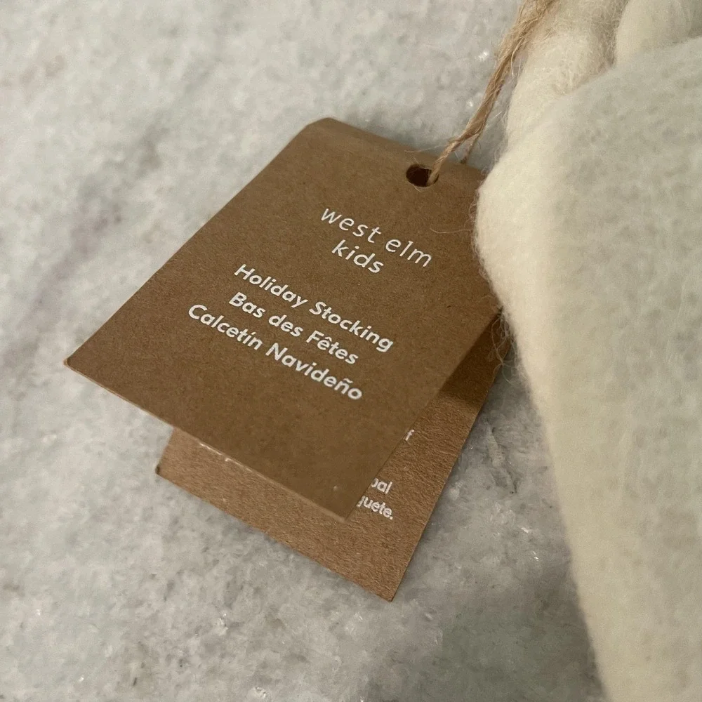 Christmas Stocking West Elm White Felt Holiday Decor Ice Skate Isla